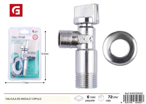 [314532692] Válvula de ángulo de 1/2 pulgada - Accesorios de fontanería