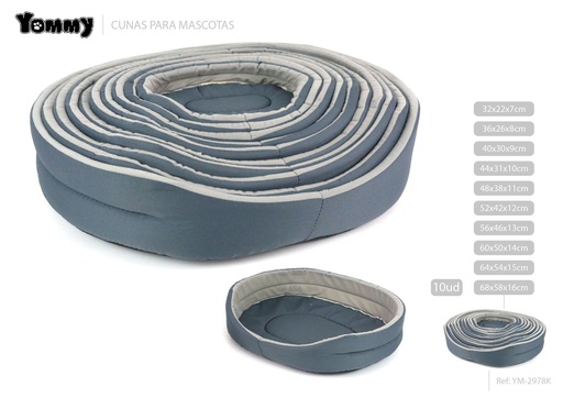 [YM2978K] Set de cuna para perro en lona color gris 68x58x16 cm - Accesorios para mascotas