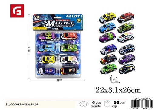 [187763478] Set de 8 coches de metal - Juguetes de vehículos