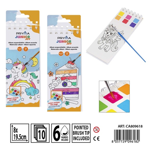 [0239641] Álbum de acuarela con pincel 19.5 x 8 cm - Material de manualidades