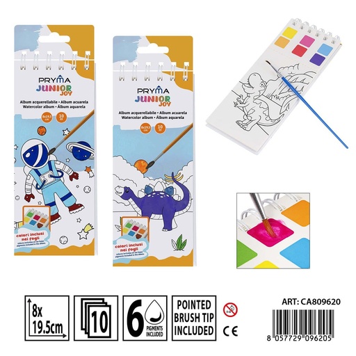 [0239643] Álbum de acuarela con pincel 19.5 x 8 cm - Material de manualidades