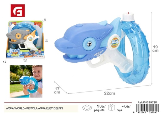 [161639720] Pistola de agua eléctrica Aqua World - Juguete de verano para juegos en el agua