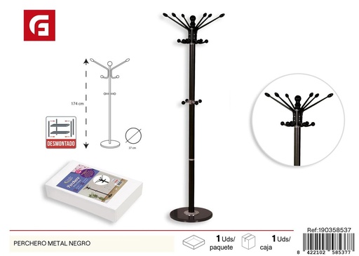 [190358537] Perchero metal negro - Accesorio de organización