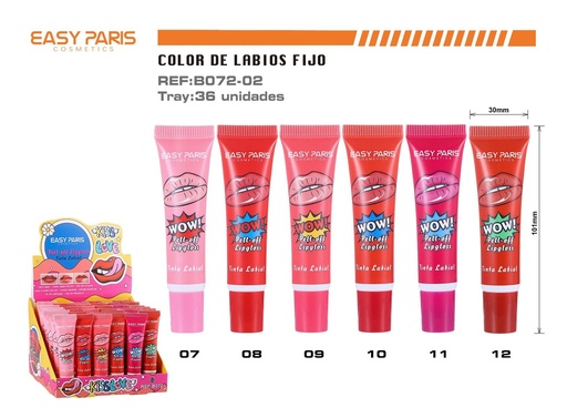 [B072-02] Tinta labial lip gloss fijo 36 unidades - Cosméticos y maquillaje