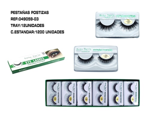 [049059-03] Pestanas postizas 3D 12 unidades - Belleza y cuidado personal