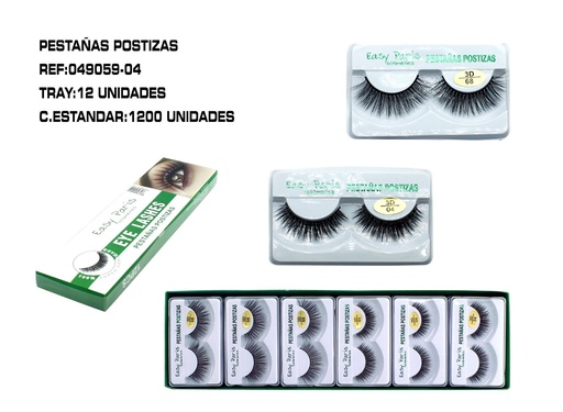 [049059-04] Pestanas postizas 3D 12 unidades - Belleza y cuidado personal