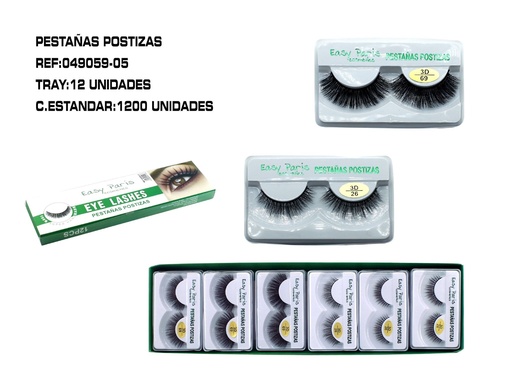 [049059-05] Pestanas postizas 3D 12 unidades - Belleza y cuidado personal
