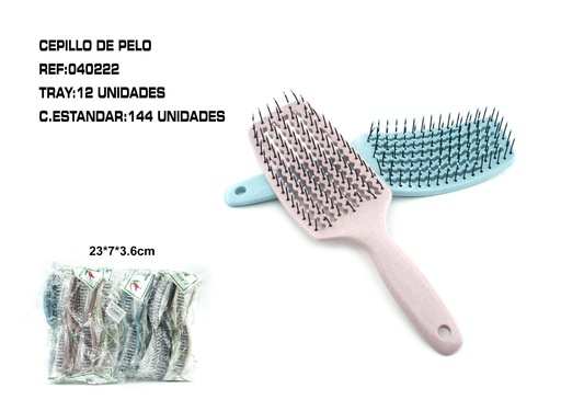 [040222] Cepillo anti-enredos 23x7x3.6cm (12 unidades) - Cepillos para el cabello