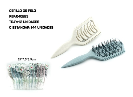 [040223] Cepillo anti-enredos 24x7.5x3.5cm (12 unidades) - Cepillos para el cabello