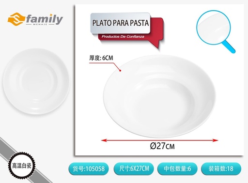 [105058] Plato para pasta 27*6cm - Cerámica y artículos para el hogar