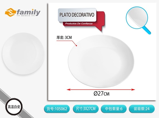 [105062] Plato decorativo 27*3cm - Cerámica y artículos para el hogar