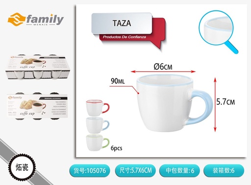[105076] Set de 6 tazas de 90ML - Artículos de bebida y cerámica