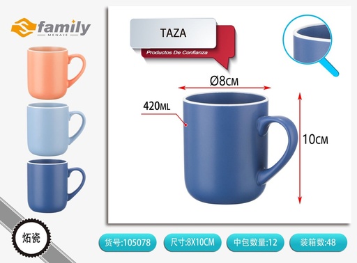 [105078] Taza de cerámica monocromática de 420ML - Artículos de bebida y cerámica
