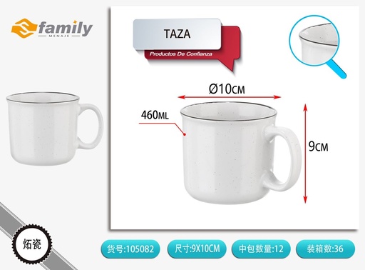 [105082] Taza de cerámica monocromática esmaltada de 460ML - Artículos de bebida y cerámica