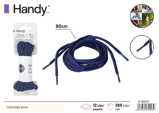 [130223] Cordones redondas azul marino de 90 cm - Accesorios para calzado