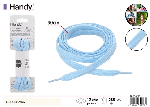 [130276] Cordones planas azul claro de 90 cm - Accesorios para calzado