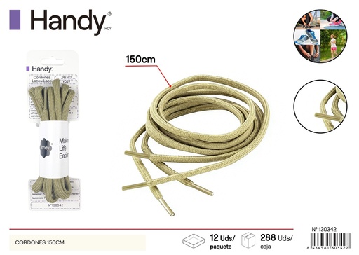 [130342] Cordones sólidos 150 cm tipo redondo Y076 - Accesorios para calzado