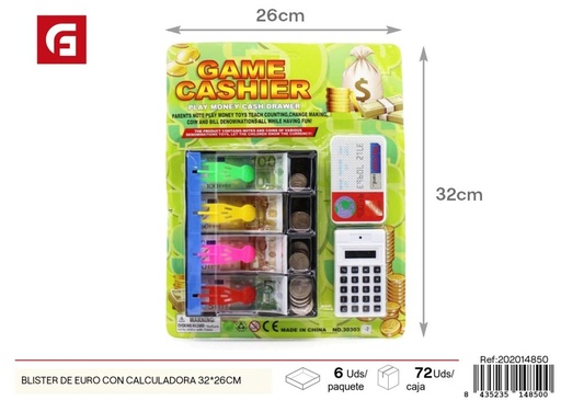 [202014850] Blister de euro con calculadora 32*26 cm - Juguetes de juegos de rol