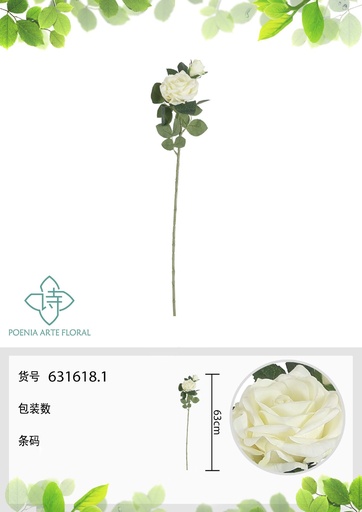 [631618.1] Rosa de fortuna artificial de 63 cm - Decoración floral