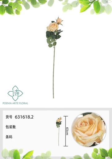 [631618.2] Rosa de fortuna artificial de 63 cm - Decoración floral