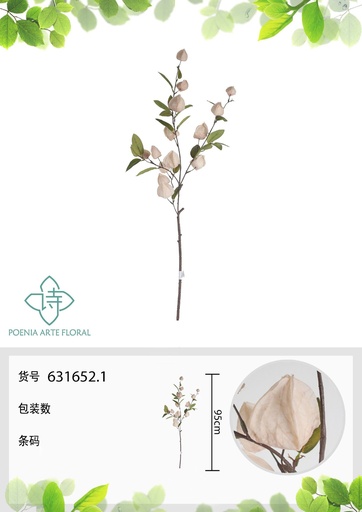 [631657.2BLANCO] Rama de fruta de linterna artificial de 95 cm - Decoración floral