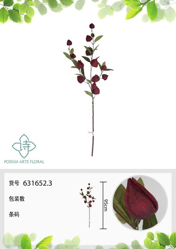 [631657.4] Rama de fruta de linterna artificial de 95 cm - Decoración floral