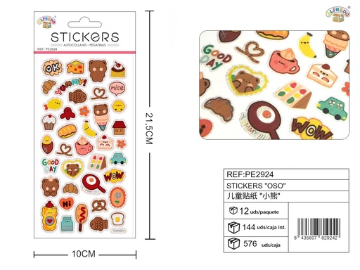 [PE2924] Stickers "Oso" 10 x 21.5 cm - Material escolar y decorativo