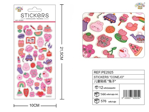 [PE2925] Stickers "Conejo" 10 x 21.5 cm - Material escolar y decorativo