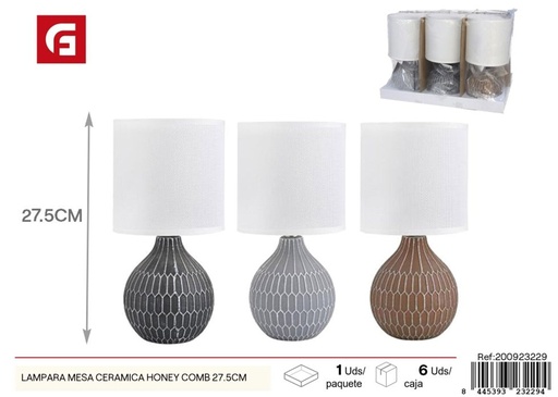 [200923229] Lámpara de mesa de cerámica Honey Comb 27.5 cm - Iluminación decorativa
