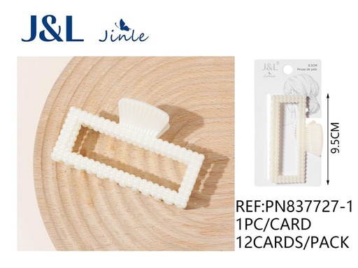 [8445801244451] Pinza de pelo de perlas 9.5 cm 12 unidades - Accesorios elegantes para el cabello