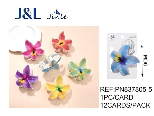 [8445801248077] Pinza de pelo en forma de flor 9 cm 12 unidades - Accesorios decorativos para el cabello