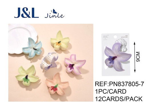[8445801248091] Pinza de pelo en forma de flor 9 cm 12 unidades - Accesorios decorativos para el cabello