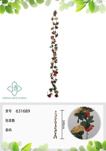 [631689NARANJA] Rama de 45 cabezas de flores de primavera - Decoración floral y manualidades