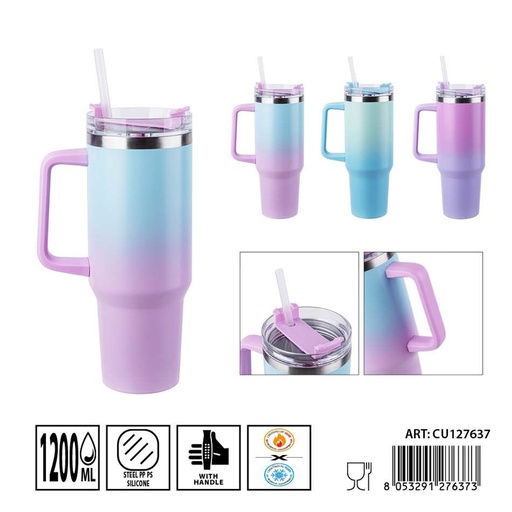 [0244062] Botella térmica con pajita gradiente de 1200 ml DC CASA - Accesorios de cocina