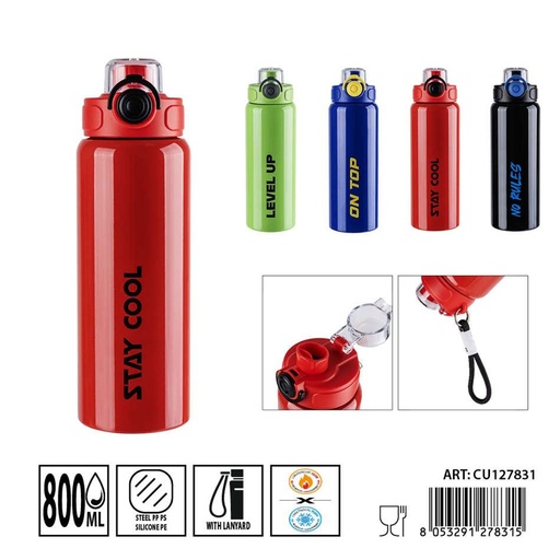 [0244443] Botella térmica con pajita de 800 ml DC CASA - Accesorios de cocina