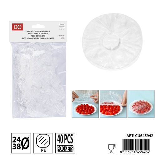 [0242797] Film transparente 40 piezas 24-38 cm - Productos desechables para cocina