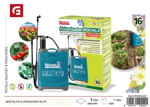 [201009422] Pulverizador mochila 16 L - Herramienta de jardinería y limpieza