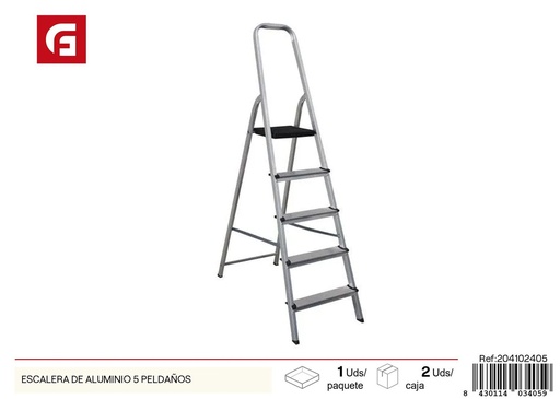 [204102405] Escalera de aluminio 5 peldaños - Herramienta de construcción