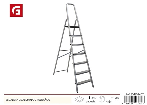 [204102407] Escalera de aluminio 7 peldaños - Herramienta de construcción