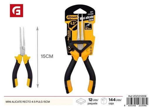 [202123308] Alicate recto mini de 4.5 pulgadas 15cm - Herramientas y accesorios de ferretería