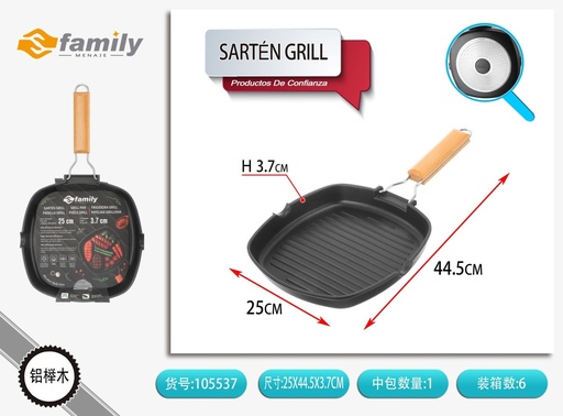 [105537] Sartén grill 24cm - Utensilios de cocina y sartén