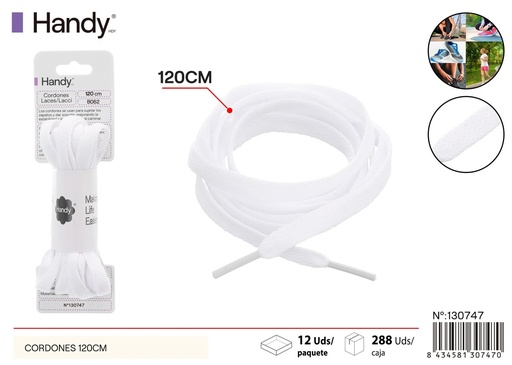 [130747] Cordones planos de 120cm en color blanco B062 - Accesorios de calzado