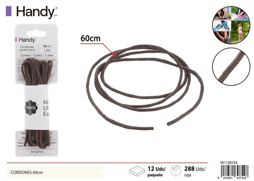 [130754] Cordones de cera de 60cm en color marrón L134 - Accesorios de calzado