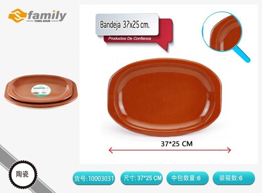 [309000814] Bandeja ovalada de cerámica 38x25 cm - Utensilios de cocina