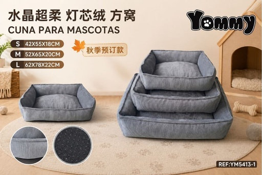 [YM5413-1] Cuna de perro de felpa ultra suave gris REF 5413-1 - Camas para mascotas