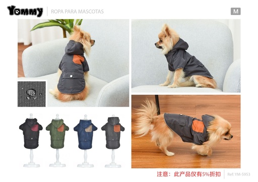 [YM5953] Sudadera impermeable para perros M - Ropa para mascotas