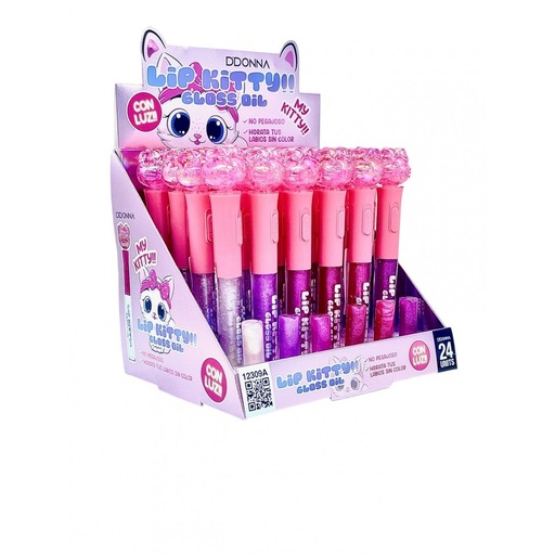 [8436625581709] Brillo labial Kitty con luz 24/u - Cosméticos y productos labiales