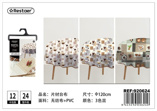 [920624] Mantel de PVC estampado redondo φ120 cm - Manteles de plástico