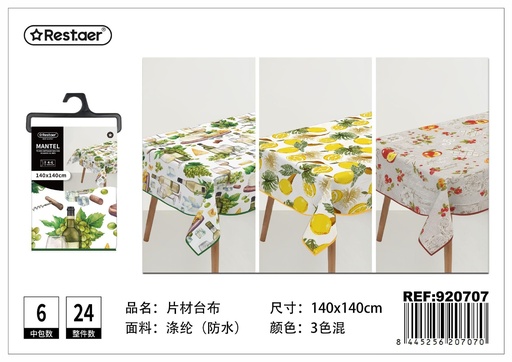 [920707] Mantel de tela impermeable estampado 140x140 cm - Manteles impermeables
