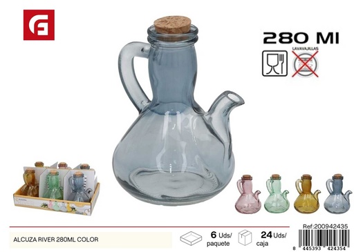 [200942435] Alcuza de vidrio color río 280ml - Aceiteras de vidrio